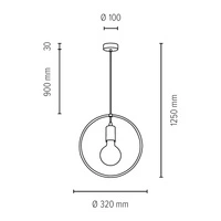 Carsten Wood Lampa Wisząca 1xE27 Max.60 W Dąb Olejowany/Czarny 1650174