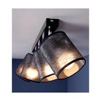 Nevoa Ceiling Lamp 4xE27 Max.25W Black Metal/Chrome Metal/Black Fabric Shade 56795404