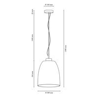 Campana Pendant Lamp 1xE27 Max.60W Walnut/Transparent/White 9844076