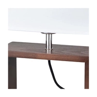 Lampa stołowa Cadre 1xE27 maks. 25W drewno bukowe orzechowe/czarny kabel z tkaniny/biały klosz z tkaniny 7722976