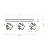 Lampa Sufitowa Phiphi 3xE27 Max.60W Czarny Metal/Chrom Metal 2614304