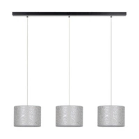 Mateo Pendant Lamp 3xE27 Max.25W Black Metal/Transparent PVC Cable/Beige Wallpaper 87811304