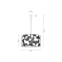 Lampa Wisząca Espacio 1xE27 Maks. 60W Czarny Metal/Przezroczysty Kabel PCV/Wielokolorowa Tapeta 15480104
