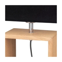 Lampa stołowa Cadre 1xE27 maks. 25W Dąb olejowany/Czarny kabel z tkaniny/Czarny klosz z tkaniny 7704974