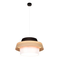 Jute Lampa Wisząca 1xE27 Max.60W Czarny/Transparentny PVC/Czarny-Beżowy-Biały 150160104