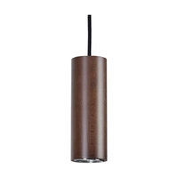 Lampa wisząca rura w zestawie Kabel 1xGU10 LED 5W z drewna bukowego z orzecha włoskiego/czarnej tkaniny 1559176