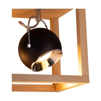 Roy Ceiling Lamp Incl.1xLED GU10 5W Oiled Oak/Black Metal 5224174