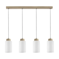 Bosco Lampa Wisząca 4xE27 Max.60W Dąb Olejowany/Transparentny/Biały 1720474