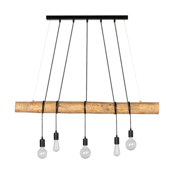 Trabo Long Pendant Lamp 5xE27 Max.60W Stained Pine/Black 69304504