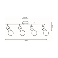 Marjolaine Wood Lampa Sufitowa 4xE27 Max.25W Dąb Olejowany/Czarny 2834474