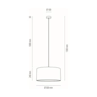Lampa Wisząca Dove 1xE27 Max.60W Dąb Olejowany/Przezroczysty Kabel PCV/Abażur z Czarnej Tkaniny 16400174