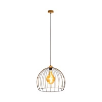 Lampa wisząca Coop 1xE27 maks. 60W Dąb olejowany/Czarny metal/Czarny kabel PCV 1882974
