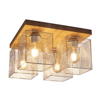 Norman Wood Ceiling Lamp 4xE27 Max.25W Oiled Oak/Chrome Metal 8175474