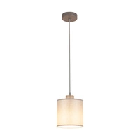 Lampa Wisząca Prata 1xE27 Maks. 25W Szary metal/Przezroczysty kabel PCV/Srebrny klosz z tkaniny 957280127