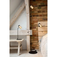 Annick Floor Lamp Incl. 1xLED GU10 5W Oiled Oak/Black Metal/Black Fabric Cable 8419104