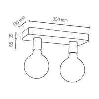 Fortan Ceiling Lamp 2xE27 Max.60W Concrete Gray/Black 8254236