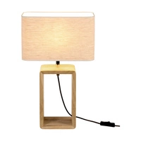 Boho Lampa Stołowa 1xE27 Max.25W Dąb Olejowany/Czarny Oplot/Beżowy Len 77191174