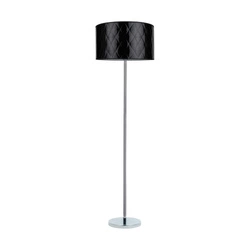 Maxima Floor Lamp 1xE27 Max.60W Chrome Metal/Transparent PVC Cable/Black Fabric Shade 6592028