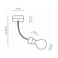 Allumer Lampa Sufitowa 1xE27 Max.25W Dąb Olejowany/Czarny Metal 5414174