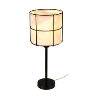 Lampa stołowa Marinero 1xE27 maks. 15W LED czarny metal/czarny kabel PVC/biały lniany klosz 724430104