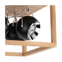Lampa sufitowa Roy z 4xLED GU10 5W Dąb olejowany/Czarny metal 5224474