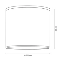Lampshade Cylinder E27 H20 Gray-White Fabric with stars pattern A1324