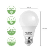 LED bulb E27 9W warm 3000K A60