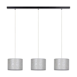 Lampa Wisząca Mateo 3xE27 Max.25W Czarny Metal/Przezroczysty Kabel PCV/Beżowa Tapeta 87811304