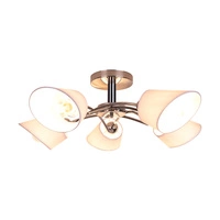 Mette Ceiling Lamp 5xE27 Max.40W Chrome Metal/White Fabric Shade 8341528
