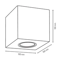 Concretedream Square Ceiling Lamp 1xGU10 Max.6W Gray Concrete 2076136