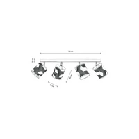 Lampa Sufitowa Espacio 4xE27 Max.25W Dąb Olejowany/Wielobarwna Tapeta 56748474