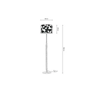 Lampa podłogowa Espacio 1xE27 Max.60W Dąb olejowany/Czarny metal/Czarny kabel z tkaniny/Tapeta wielobarwna 762489104
