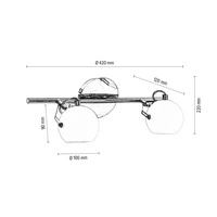 Lampa listwa 2 pkt białe kule 42cm 2760228