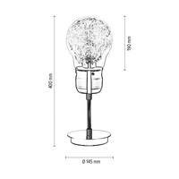 Żarówkowa lampa stołowa 1xE27 Max.60W Chromowany metal/przezroczyste szkło 2830128