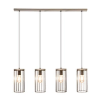 Lampa Wisząca Timeo 4xE27 Max.60W Bejcowana Sosna Szara/Czarny Kabel PCV/Czarny Metal 195109457