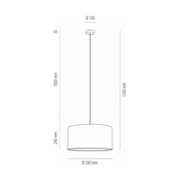Lampa Wisząca Dove 1xE27 Max.60W Dąb Olejowany/Przezroczysty Kabel PCV/Abażur z szarej tkaniny 16390174
