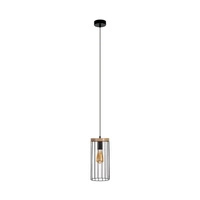 Timeo Lampa Wisząca 1xE27 Max.60W Czarny/Dąb Olejowany/Czarny 19619104