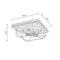 Lampa ścienna/sufitowa Netuno 4xE27 Max.15W LED Dąb Olejowany/Czarny Metal 92044474