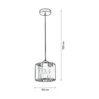 Lampa Wisząca Anina 1xE14 Max.25W Czarny Metal/Przezroczysty Kabel PCV/Czarno-Chromowy Klosz 17930104