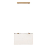 Boho Hanging Lamp 2xE27 Max.40W Oiled Oak/Transparent PVC/Beige 872910274
