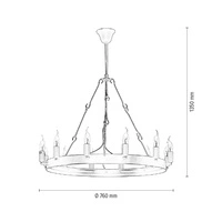 Bellona Pendant Lamp 12xE14 Max.60W Black Metal 9801204