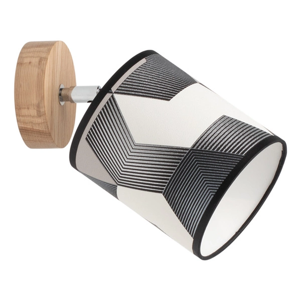Espacio Wall Lamp 1xE27 Max.25W Oiled Oak/Multicolor Wallpaper 56748174
