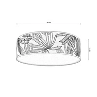 Hoja Ceiling Lamp 3xE27 Max.25W White Metal/Multicolor Wallpaper 4873802