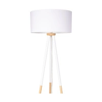 Lampa podłogowa Panda 1xE27 maks. 60W drewno brzozowo-białe/przezroczysty kabel PVC/biały klosz z tkaniny 6016408110510