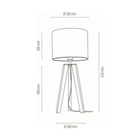 Lotta Lampa Stołowa 1xE27 Max.60W Dąb Olejowany/Transparentny PVC/Szary 94302074