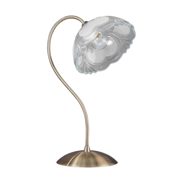 Wien Table Lamp 1xE27 Max.60W Patina Metal/White Glass 7512011