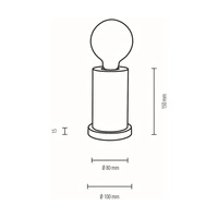 Tasse Table Lamp 1xE27 Max.25W Walnut/Black PVC 7391176