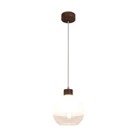 Linea Lampa Wisząca 1xE27 Max.60W Orzech/Transparentny/Szroniony 1860176
