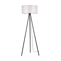 Lampa podłogowa Mateo 1xE27 Max.40W Czarny metal/Czarny kabel PCV/Beżowa tapeta 87813104