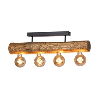 Trabo Simple Ceiling Lamp 4xE27 Max.60W Stained Pine Brown/Black Metal 6998404
